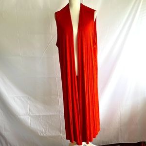 Lularoe “Joy”, sleeveless cardigan, XL, burnt orange, 96% spun polyester